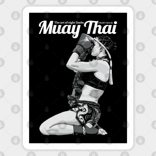 Muay Thai Girl Fight Back Magnet by KewaleeTee